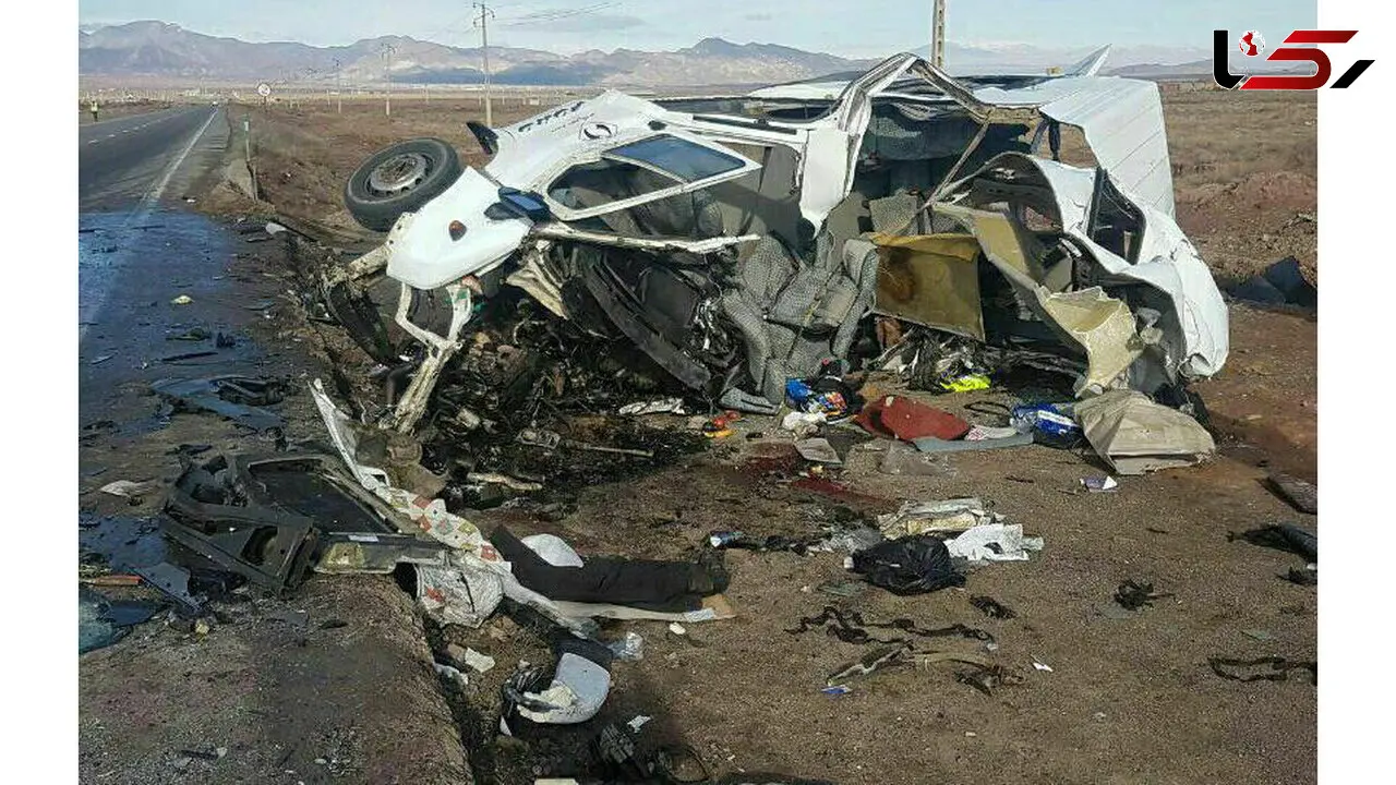 فاجعه در جاده مرند به خوی/اتوبوس گرجستان مسافران ون را له کرد/6مسافر جان باختند+عکس