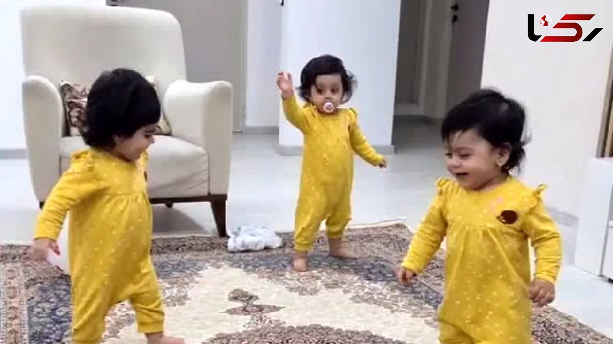 آواز باشکوه دختر سه قلوها/ با آهنگ آذری قیزلری چه رقصی میکنن فقط تپ تپ افتادنشون!