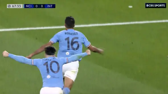 گل قهرمانی منچسترسیتی در لیگ قهرمانان + فیلم