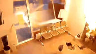 فیلم لحظه انفجار ماشین لباسشویی در رختشویی / مرد خوش شانس از مرگ گریخت + فیلم