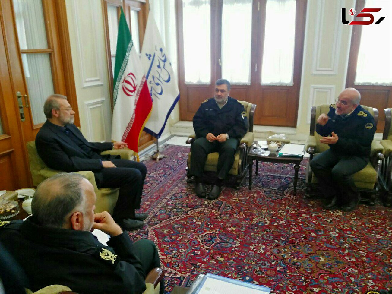 دیدار رئیس پلیس کشور با رئیس مجلس شورای اسلامی + عکس