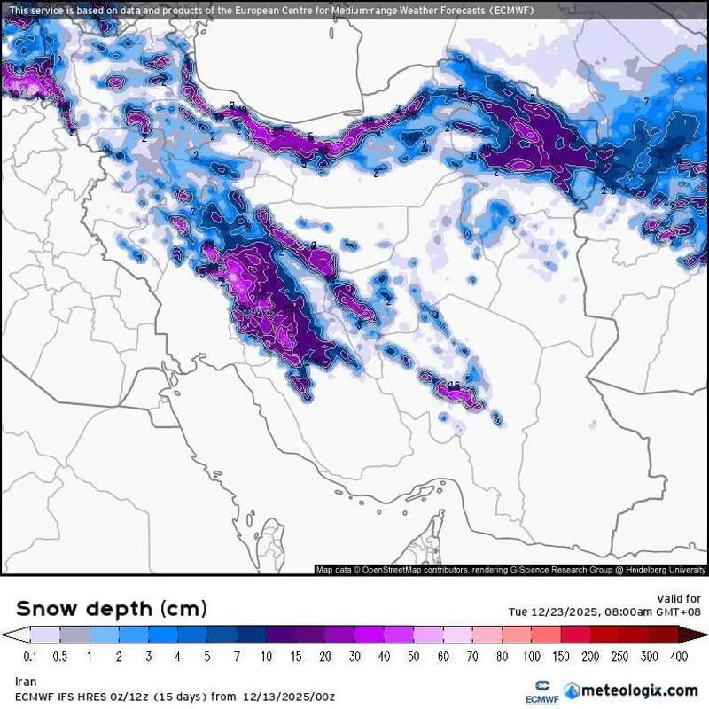 قوی‌ترین سامانۀ برفی در راه ایران