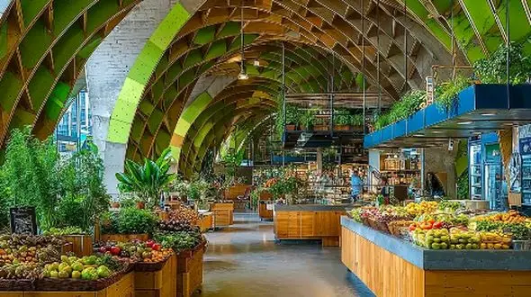 بازار غذای محلی در سائوپائولو: طراحی با الهام از معماری بومی