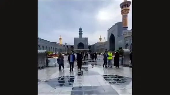 بارش باران در حرم امام رضا (ع) + فیلم