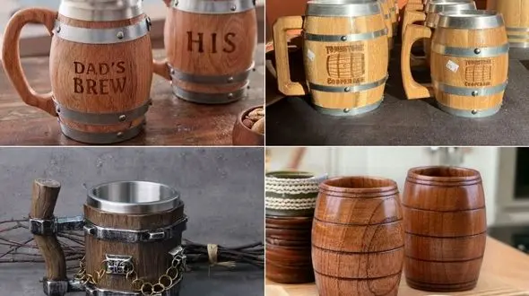 مدل‌ های شیک و خاص لیوان چوبی طرح بشکه؛ 42 ایده جذاب