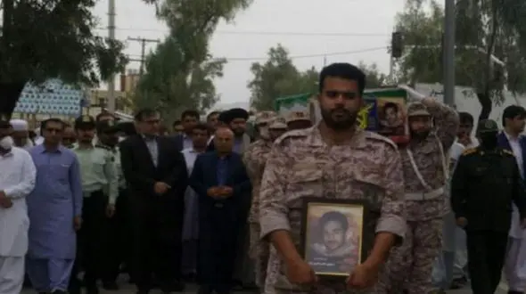 تشییع پیکر شهید جاسم بامری در سراوان