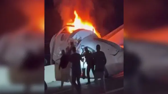 فیلم / انفجار مرگبار جت شخصی در تگزاس/ یک نفر کشته شد