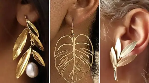 مدل‌ های شیک گوشواره طرح برگ برای تکمیل استایل شما
