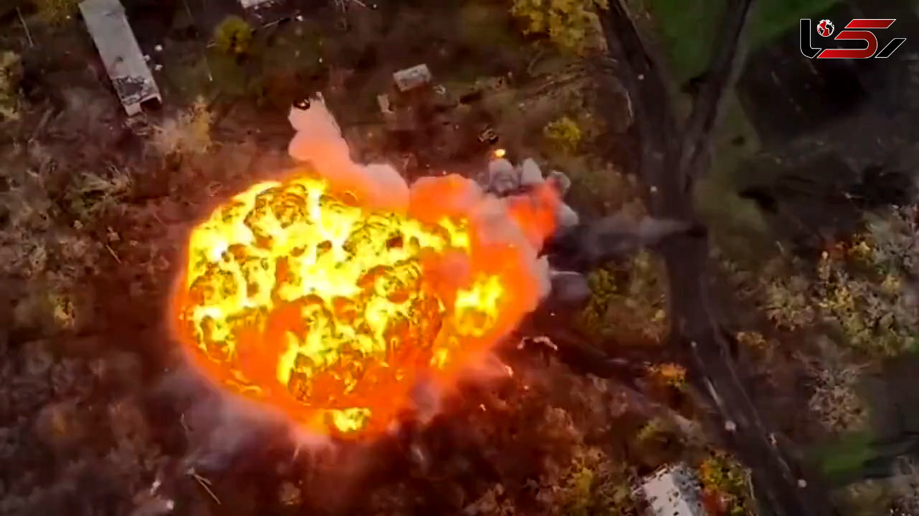 فیلم دیدنی از انفجار تانک با پهپاد / ببینید