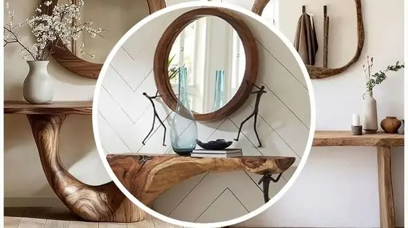 سبک اسکاندیناوی در طراحی آینه کنسول چوبی؛ گرمای چوب طبیعی در فضای مدرن