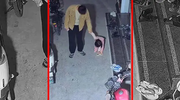 فیلم تلاش بامزه کودک برای پوشیدن دمپایی