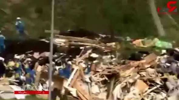 تلاش امدادگران برای نجات افراد گرفتار شده زیر آوار زلزله ژاپن + فیلم