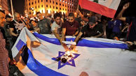 آتش‌زدن دوباره پرچم رژیم صهیونیستی در تظاهرات لبنان