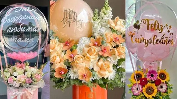 25 مدل شیک باکس گل بادکنک دار برای جشن تولد و استقبال نوزاد