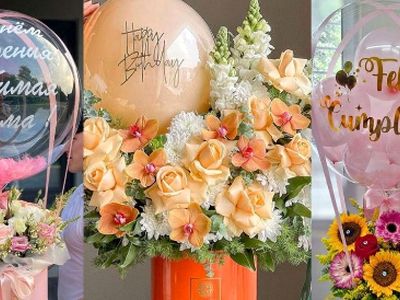 25 مدل شیک باکس گل بادکنک دار برای جشن تولد و استقبال نوزاد