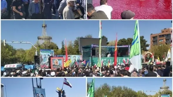 پیکر شهید زاهدی در اصفهان آرام گرفت+فیلم