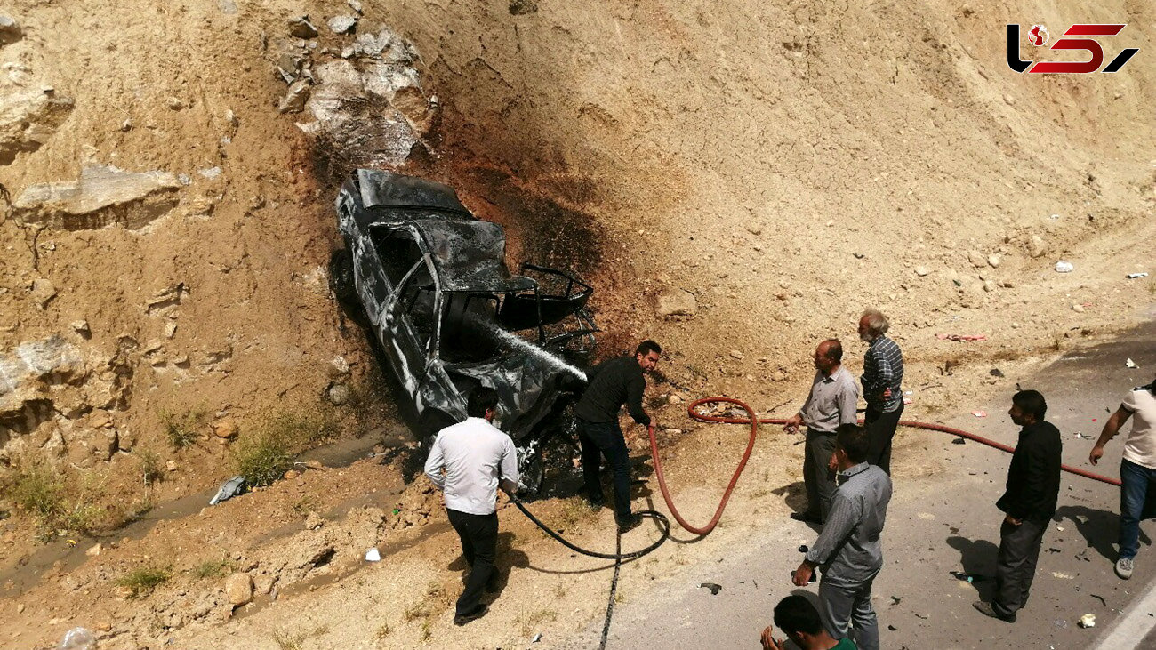 تصادف مرگبار در محور یاسوج - اصفهان / پراید در آتش سوخت