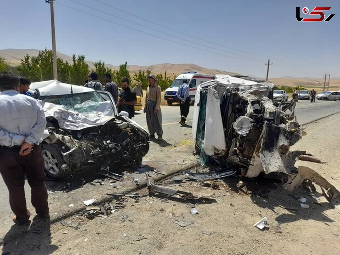 2 کشته در تصادف هولناک نیسان با تیبا در جاده سقز