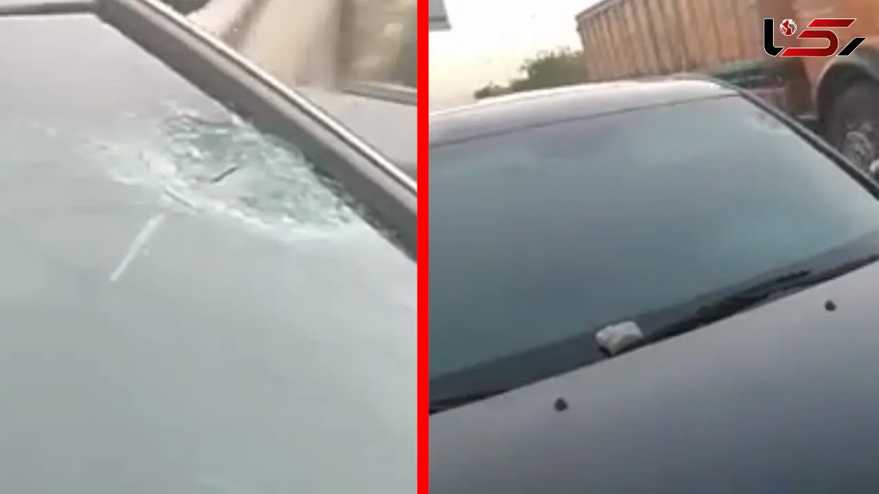بازداشت مرد روانی در مشهد / فیلم سنگ پراکنی به خودرو های عبوری