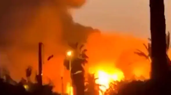 فیلم انفجار هولناک در تاسیسات ذخیره گاز  مراکش 