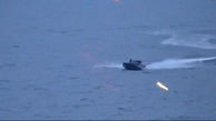فیلم لحظه حمله پهپادی به کشتی روسی