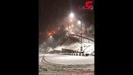 بارش اولین برف در جاده شمشک استان تهران + فیلم