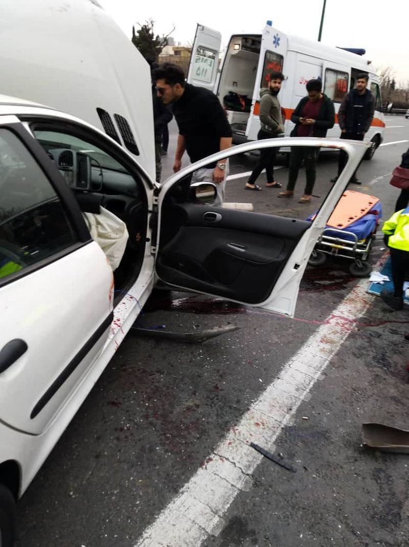  تصادف هولناک پژو 206 در اتوبان یادگار امام 