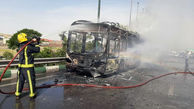 فیلم آتش سوزی مهیب اتوبوس شرکت واحد در تبریز +عکس