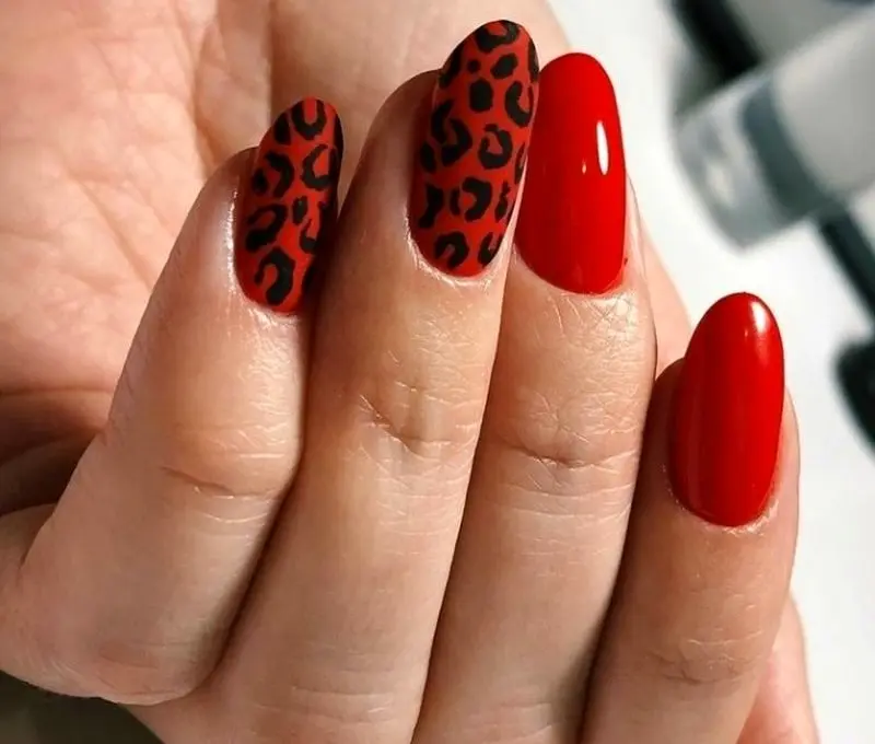 لاک پلنگی قرمز و مشکی