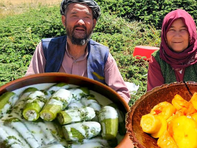 طرز تهیه خوراکی ساده اما خوشمزه از روستاهای افغانستان / فیلم