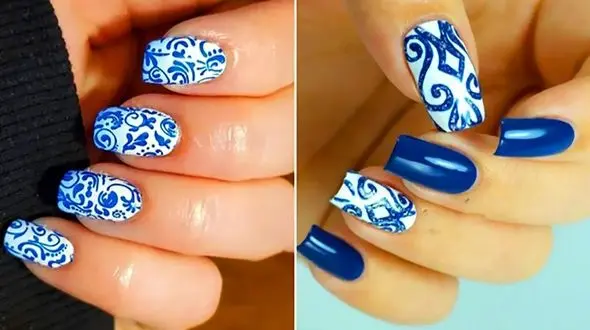 دیزاین ناخن نوستالژی با الهام از ظروف چینی شیک