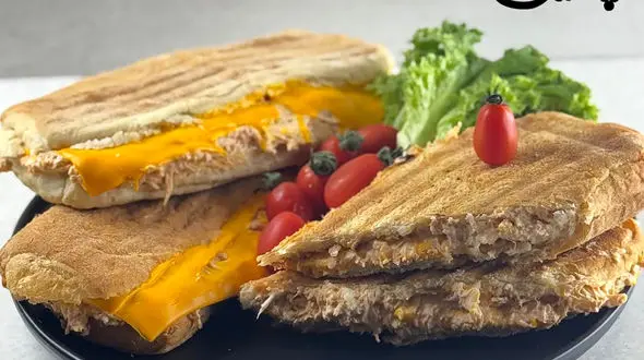 پنینی مرغ پنیری ناهار فردا جمعه + فیلم