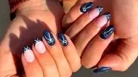 مدل ناخن سرمه ای و سفید؛ بهترین انتخاب برای زیبایی و جذابیت دستان شما