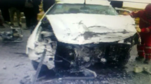 مرگ راننده ۵۳ساله پراید در تصادف+ عکس
