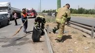 واژگونی  خودرو سمند در قزوین 