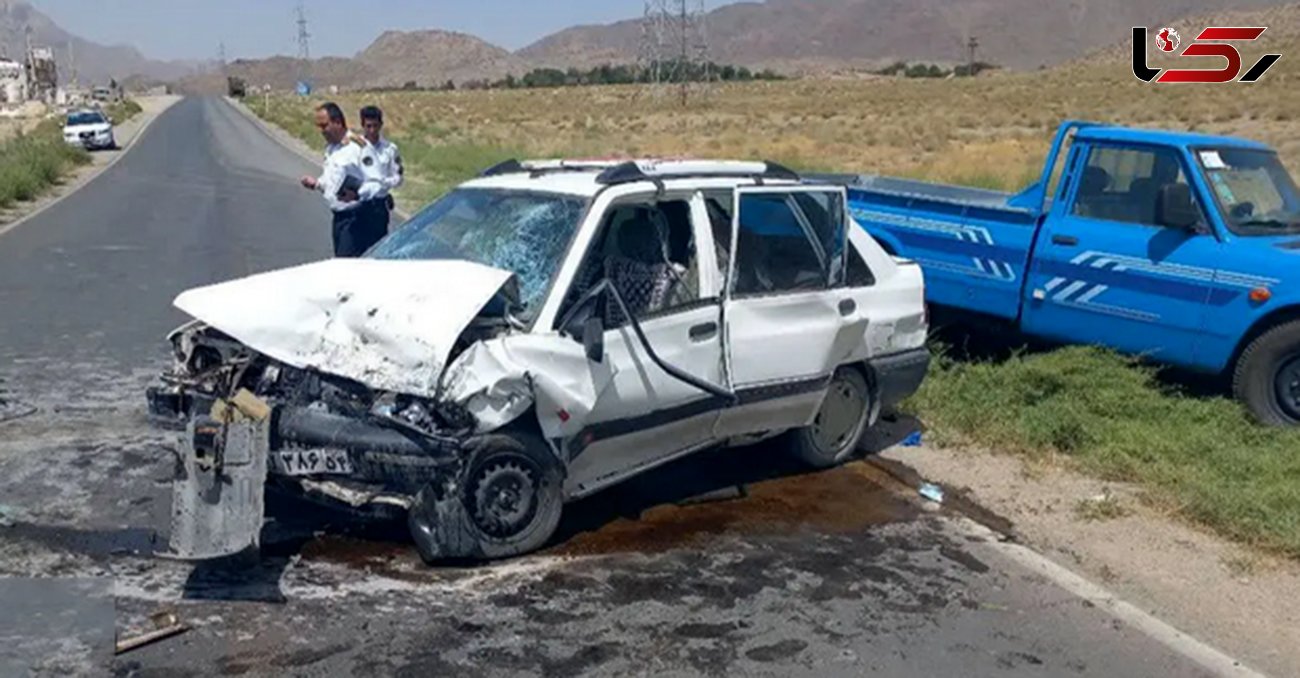 ۶ مصدوم و یک جان‌باخته در تصادف دو خودرو سواری پراید در محور سانیج تفت 