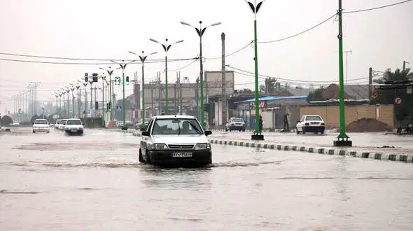 قطع راه روستایی در دزفول به علت سیلاب 