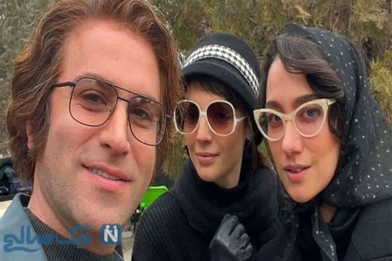 دنیز دانش در کنار نامزدش هوتن شکیبا