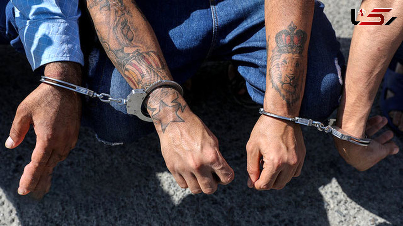 دستبند پلیس بر دستان حفاران غیرمجاز در بوئین‌زهرا