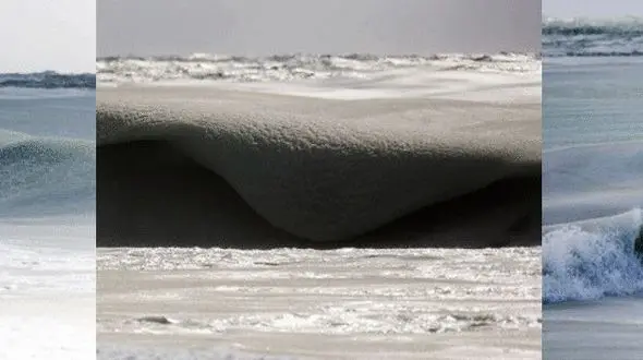 تصاویر هیجان انگیز از یخ زدگی امواج دریا 