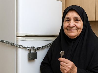 فیلم/ خلاقیت خنده‌دار  مادر ایرانی در حفظ غذایش از دست بچه‌های شکمو حماسه آفرید/ من یکی عاشق قفل کردن اون کفگیره شدم