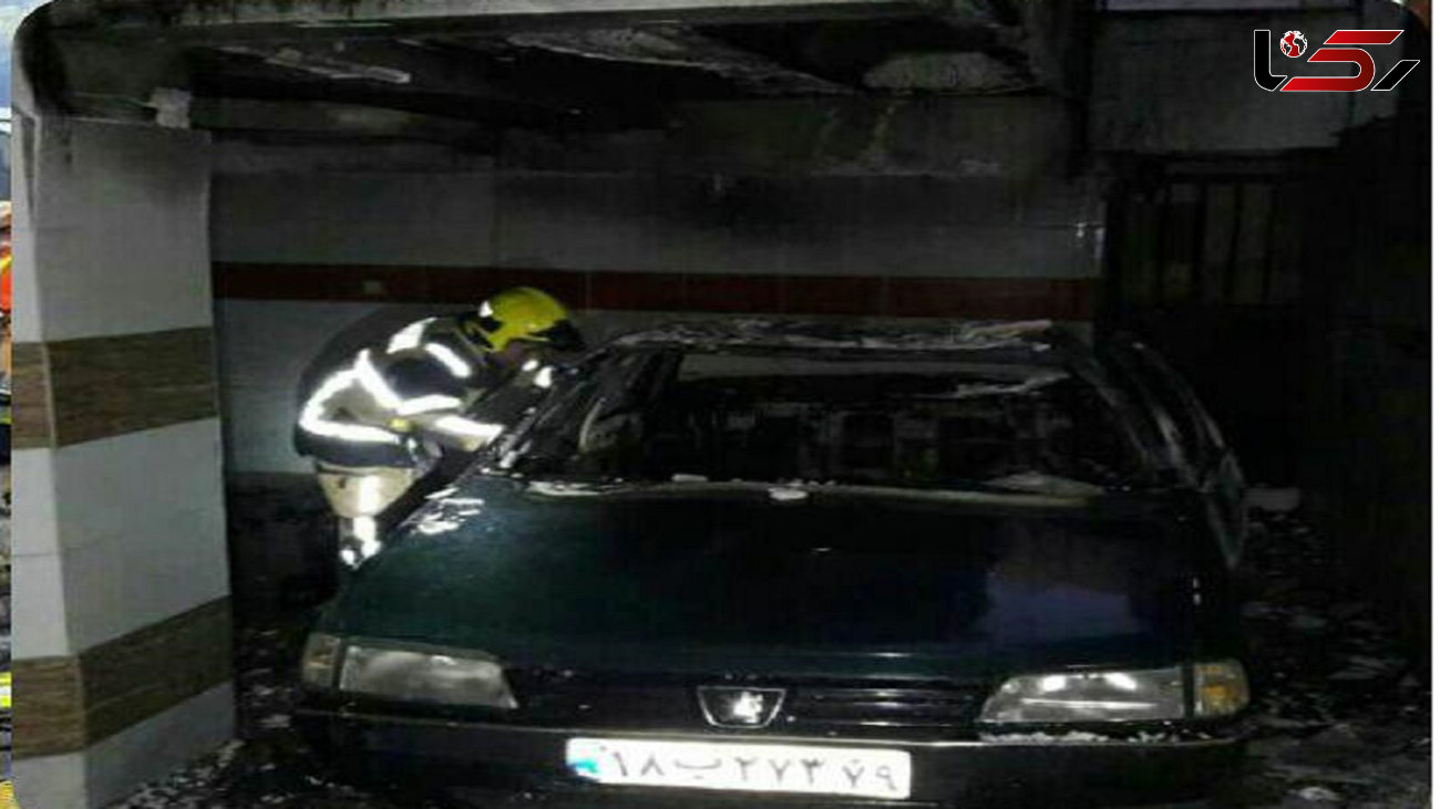 آتش‌سوزی خودرو در قزوین، ۹ نفر را گرفتار کرد + عکس