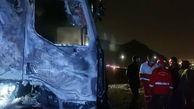  آتش سوزی تریلر در جاده کمربندی خمینی‌شهر به نجف آباد