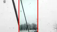 فیلم بارش برف سنگین در تویسرکان همدان