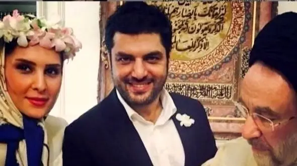 عکس ها / حضور چشمگیر سیدمحمد خاتمی در مراسم عقد رامبد جوان و ماندانا ، محسن تنابنده و روشنک گلپا، سام درخشانی و عسل امیرپور ، احسان خواجه امیری و.../ هنرمندانی که خطبه عقدشان توسط سید محمد خاتمی جاری شده