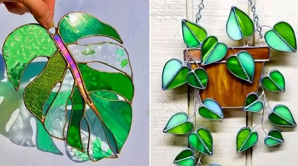 با آویز برگ شیشه مصنوعی، دکوراسیون خود را متحول کنید + 15 مدل جذاب