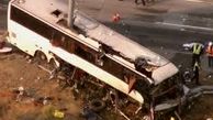13 کشته در تصادف اتوبوس با کامیون+عکس