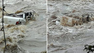 سقوط پراید با 4 سرنشین به رودخانه فومن + عکس