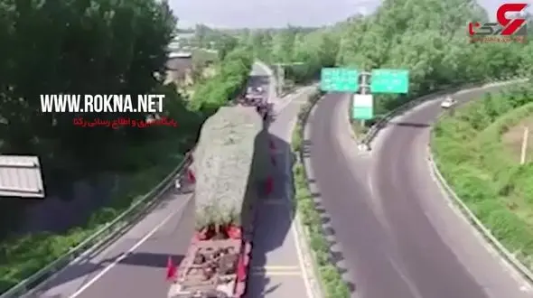 جا به جایی پردردسر یک سازه فلزی با تریلی به طول ۱۰۰ متر + فیلم 