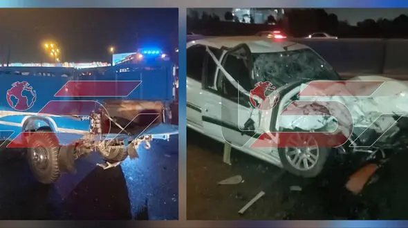 اولین عکس و جزئیات تصادف مرگبار بزرگراه فهمیده / 13 سرنشین کارگران سازمان پسماند بودند